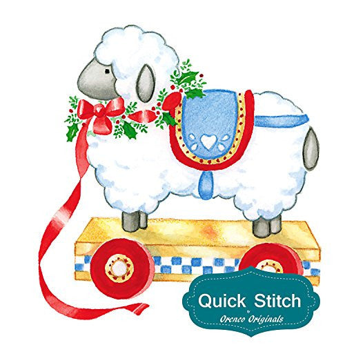 Quick Stitch Country Christmas Lamb Pull Toy Counted Cross Stitch Patt Orenco Originals Llc