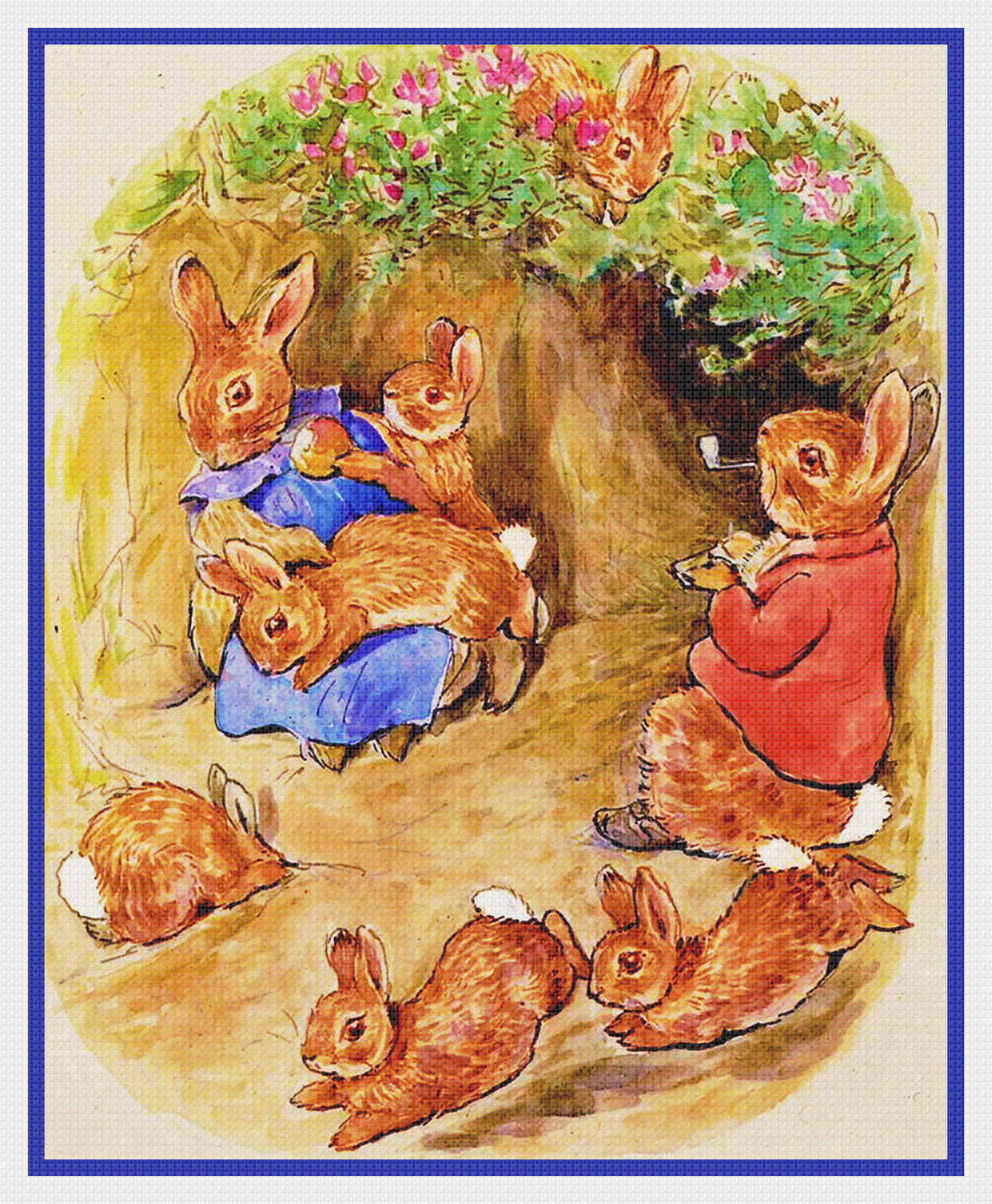 Bunny Rabbits Enjoy Family Time Inspired By Beatrix Potter Counted Cro Orenco Originals Llc