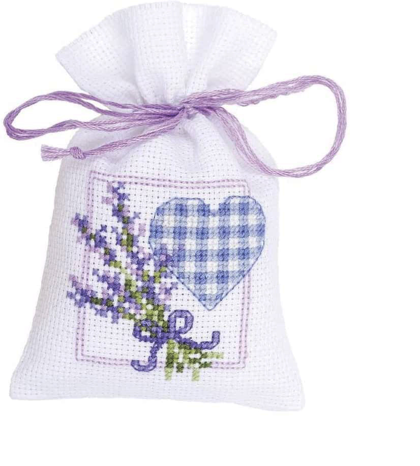 Download Lavender Heart Sachet By Vervaco 1 Sachet Bag Counted Cross Stitch Kit Orenco Originals Llc