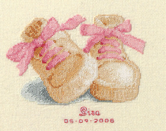 Baby Boots Birth Announcement By Vervaco Counted Cross Stitch Kit 4 25 Orenco Originals Llc