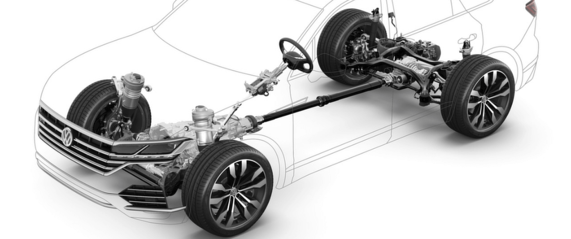 performance drivetrain and transmission shown from vw