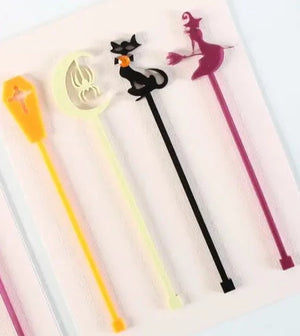 Mid Century Modern Halloween Swizzle Stix - Toxie's Treasures - Ring Stix