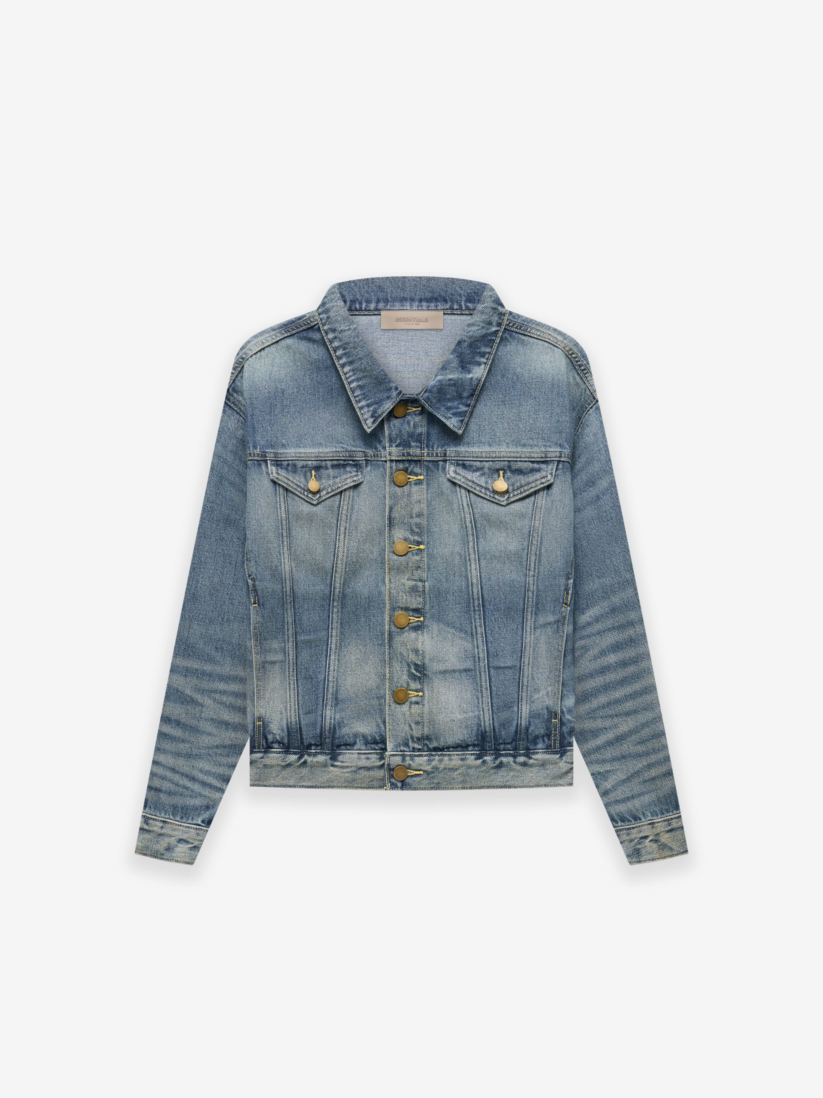 ESSENTIALS Trucker Jacket in Indigo | Fear of God