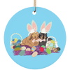 Easter Dachshunds Ceramic Circle Ornament