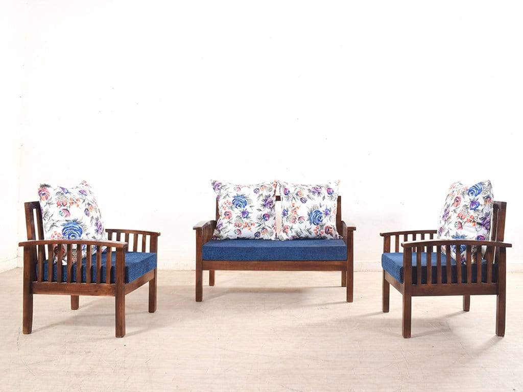 Reden Four Seater Wooden Sofa Set With Premium Fabric 2 1 1 Getmycouch