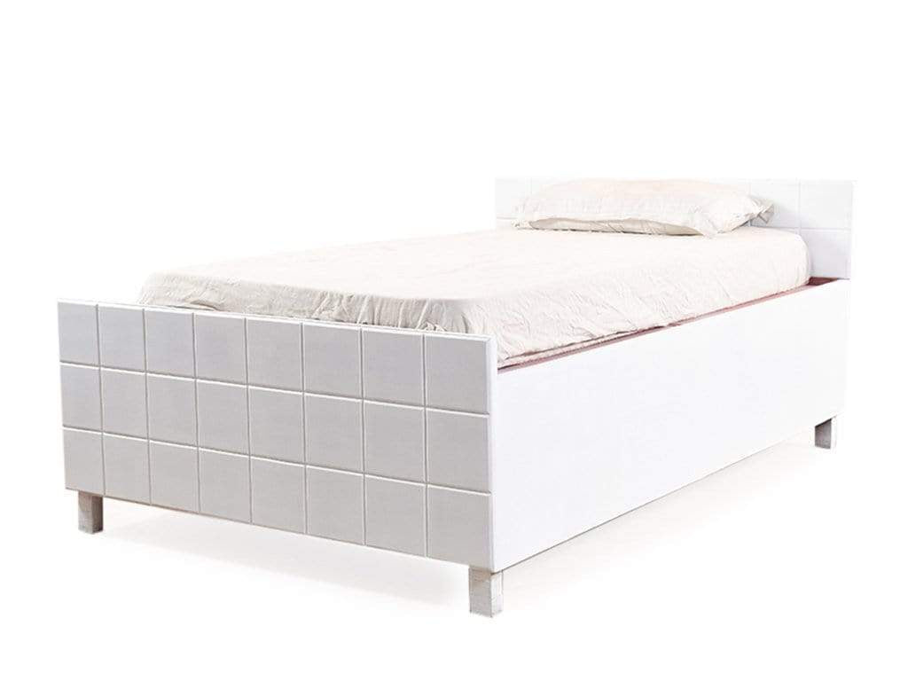 Valor Mini Queen Size Bed With Box Storage In White Finish Getmycouch