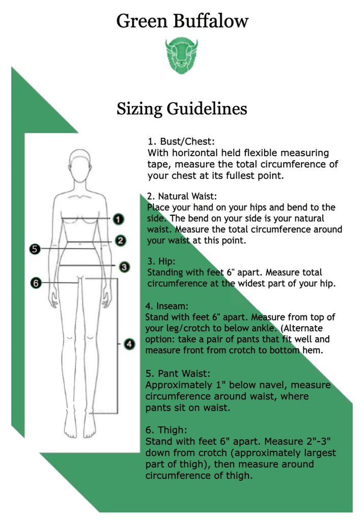 Green Buffalow wildland fire pant size guide for the best fit in wildland fire nomex pants and shirts