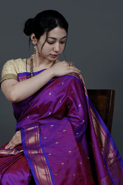 buy paithani saree | online paithani saree | magenta paithani |