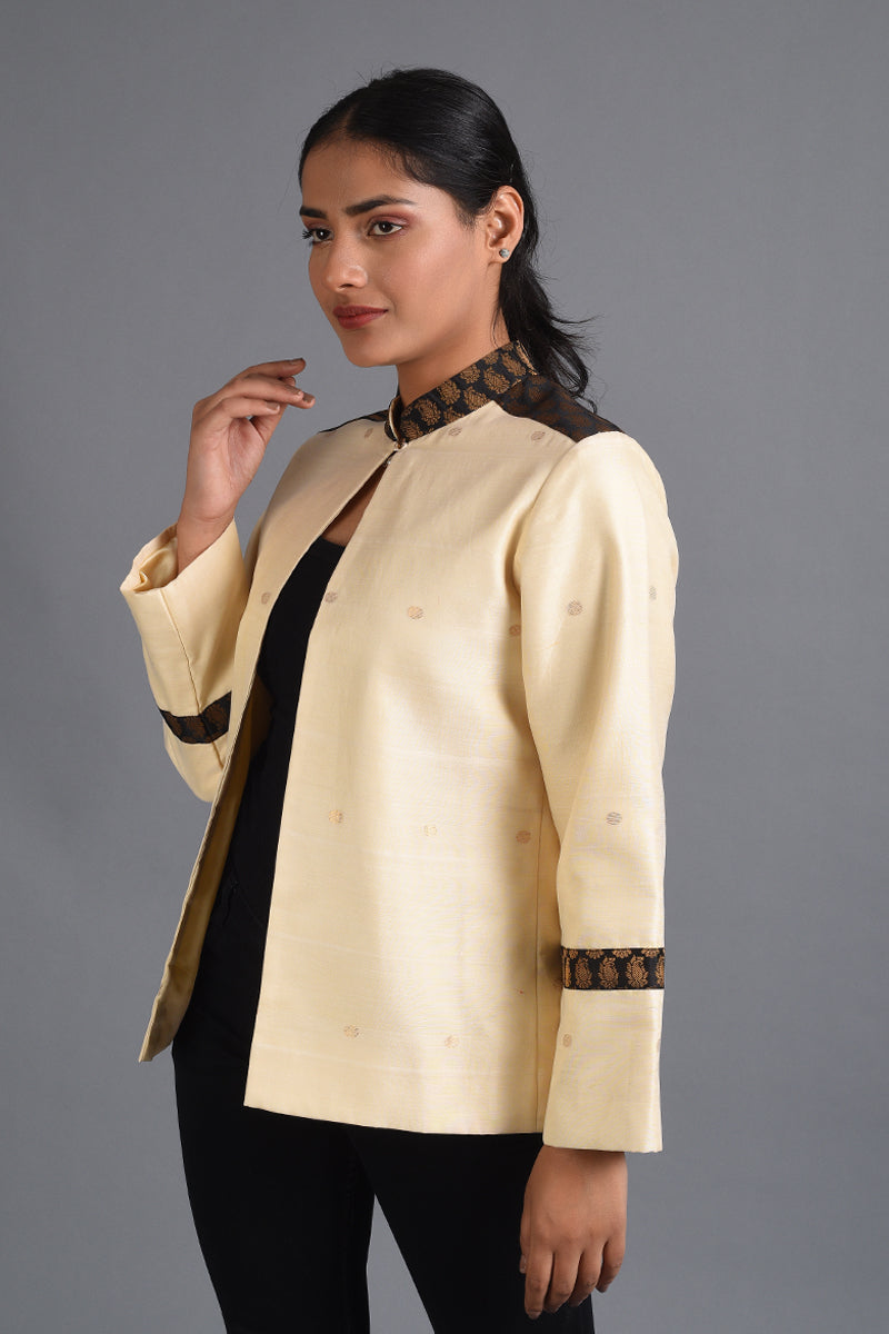 Buy Kashmiri Designer Jackets Online | Embroidered Silk Coat For Ladies