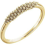 Beaded Ring - Sterling Silver, 14k Gold (Y, W or R), Platinum