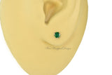 PAIR Genuine Dark GREEN DIAMOND Earrings Studs 3mm 0.2tcw Martini 14k Solid Gold (Yellow, Rose,White) Platinum Silver Cartilage Helix Tragus