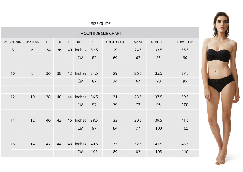 Size Guide - Moontide Perfect Fit – Bare Essentials