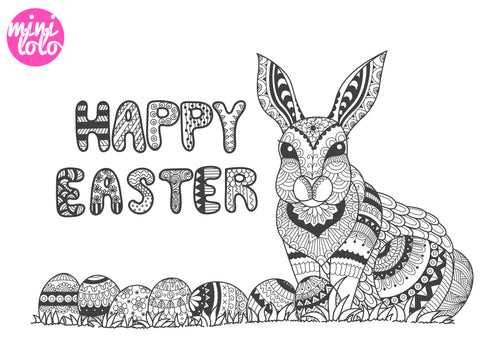 Cool Rabbit Coloring Page Easter Mini Lolo