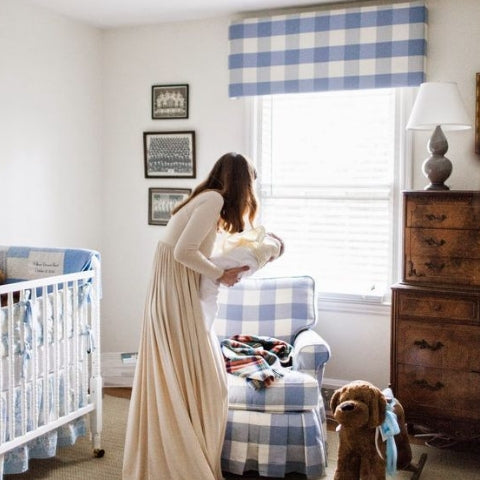 Traditional blue gingham nursery