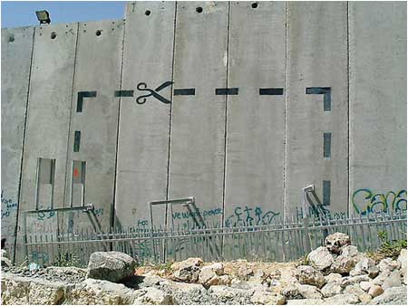 Bansky Cut It Out Graffiti - Palestine