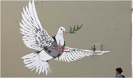 Banksy Dove of Peace Graffiti - Bethlehem, Israel