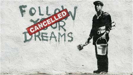 Banksy Follow Your Dreams Cancelled Graffiti - Boston, USA