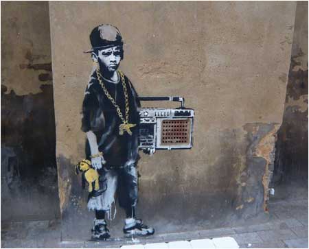 Banksy Ghetto Boy Graffiti - Hackney, London