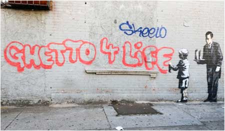 Banksy Ghetto for Life Graffiti - New York, USA
