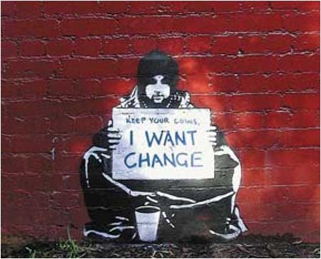 Banksy Keep Your Coins, I Want Change Graffiti - Melbourne, Australia