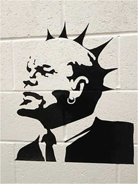 Banksy Lenin Mohican Punk Graffiti - Weston-Super-Mare, Somerset