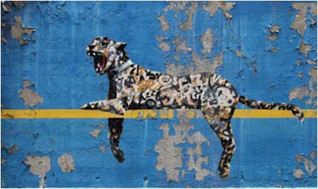 Banksy Leopard Tagular Graffiti - Bronx Zoo, New York, USA