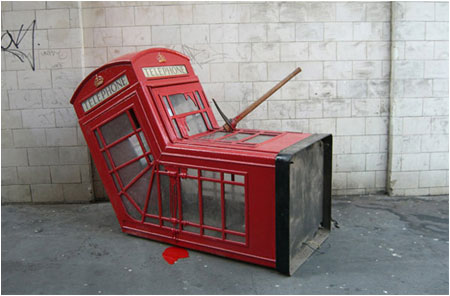 Banksy Death of a Telephone Box - Soho, London