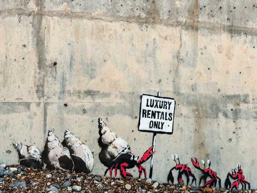 Banksy Luxury Rentals Only Canvas Print or Poster