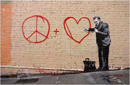 Banksy Peaceful Hearts Doctor - San Francisco, California