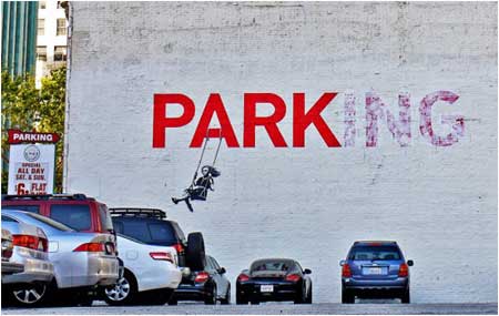 Banksy Swing Girl Graffiti - Los Angeles, California