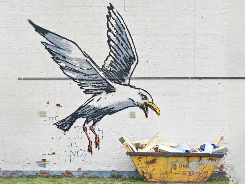 Banksy Swooping Seagull Lowestoft Canvas Print or Poster