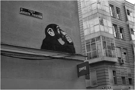 Banksy The Thinker Monkey Graffiti