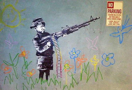 Banksy Child War Soldier Graffiti - Los Angeles, California