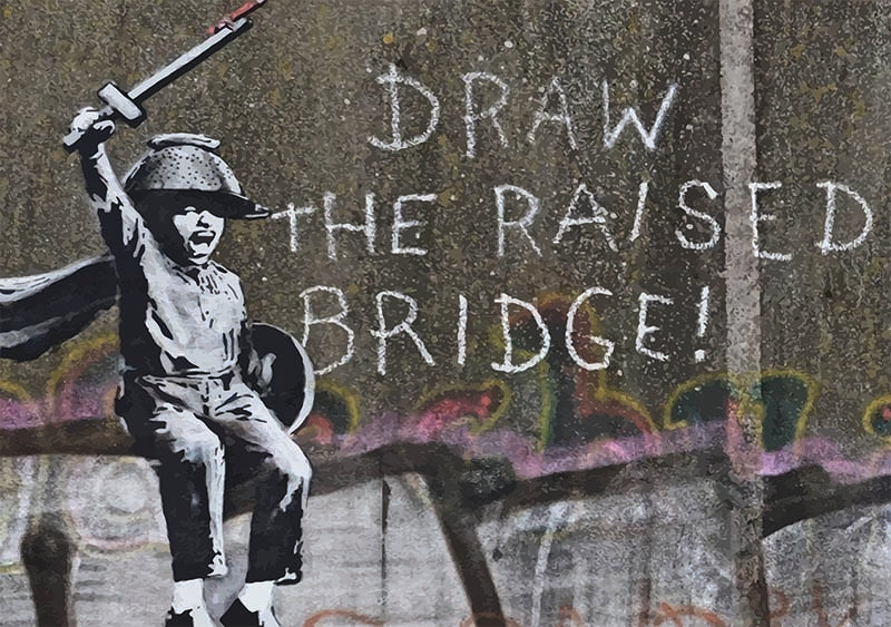 Banksy Hull draw the raised bridge