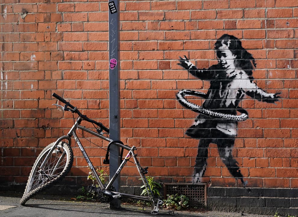 Banksy Nottingham Hula Hoop Bike Girl