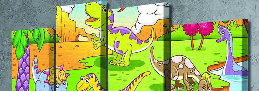 Dinosaur 4 Split Panel Canvas Prints