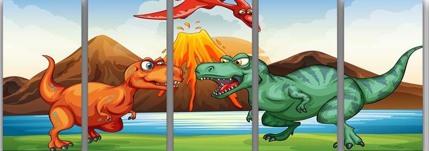 Dinosaur 5 Split Panel Canvas Prints