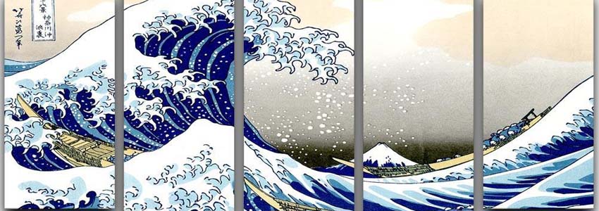 Hokusai 5 Split Panel Canvas Prints