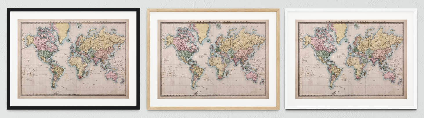 Framed World Maps
