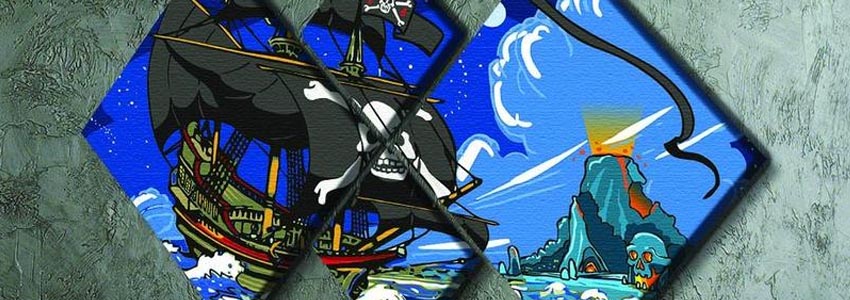 Pirate 4 Square Multi Panel Canvas Prints