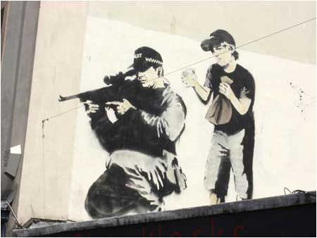 Banksy Police Sniper Graffiti - Park Row, Bristol