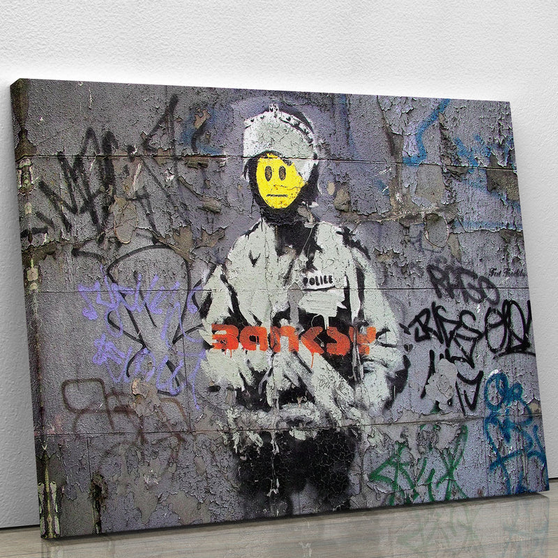 Banksy Smiley Riot Cop Canvas Print or Poster | Canvas Art Rocks