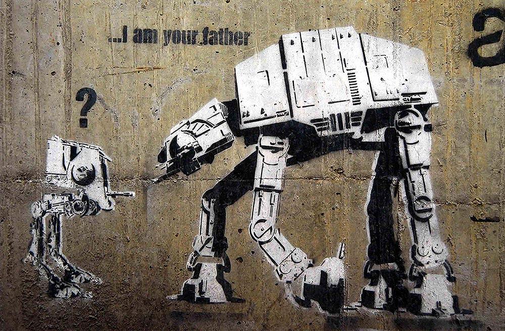 Banksy Star Wars Wall Mural Wallpaper Canvas Art Rocks