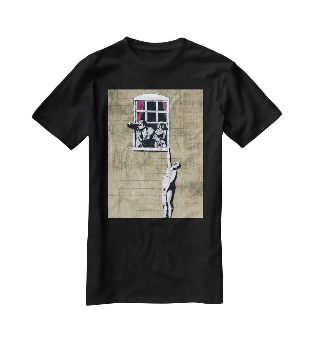 Banksy Window Lovers T-Shirt - Canvas Art Rocks - 1