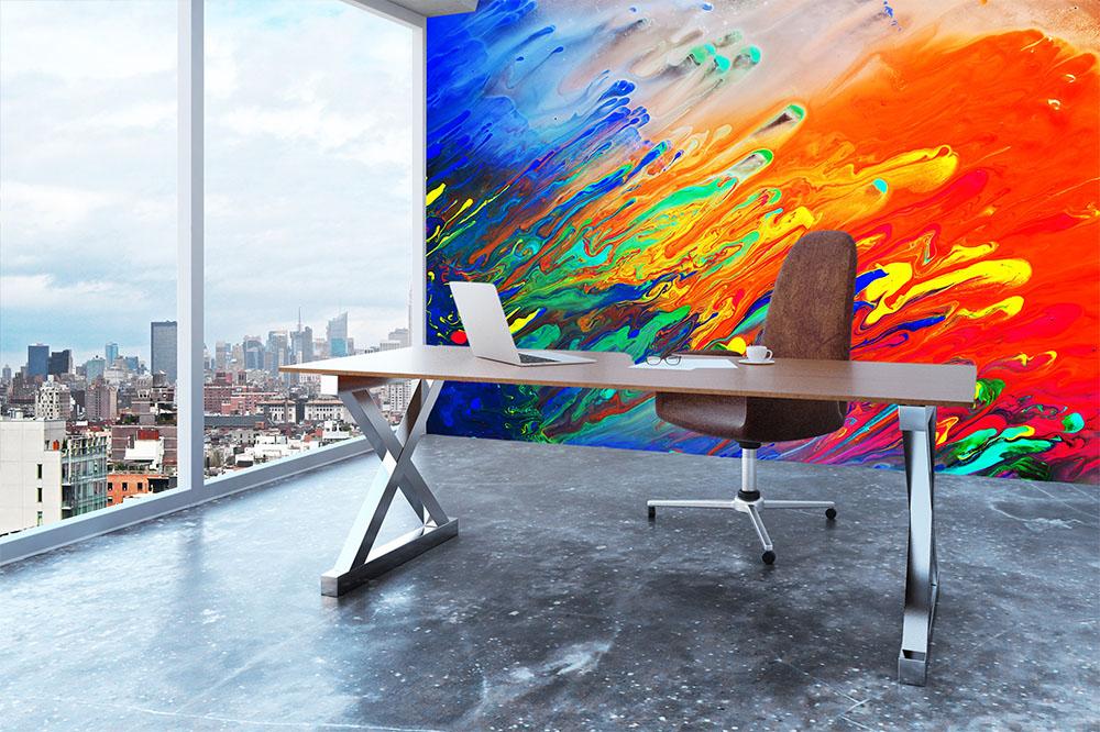 Colorful abstract acrylic painting Wall Mural Wallpaper | Canvas Art Rocks