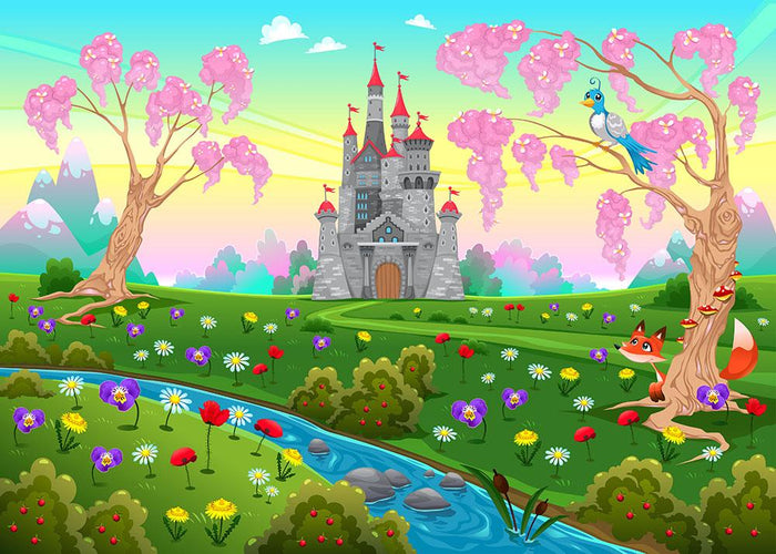 Fairytale scenery with castle Wall Mural Wallpaper