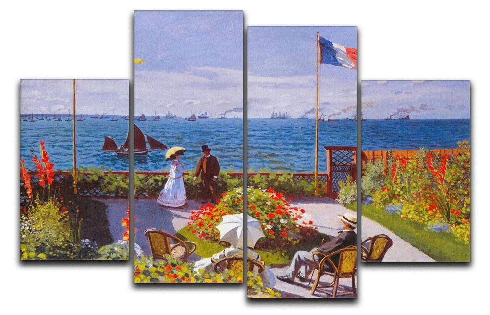 Garden At Sainte Adresse 2 By Monet 4 Split Panel Canvas Canvas