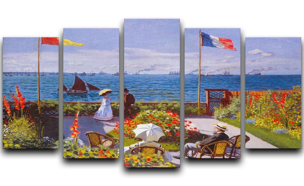 Garden At Sainte Adresse 2 By Monet 5 Split Panel Canvas Canvas