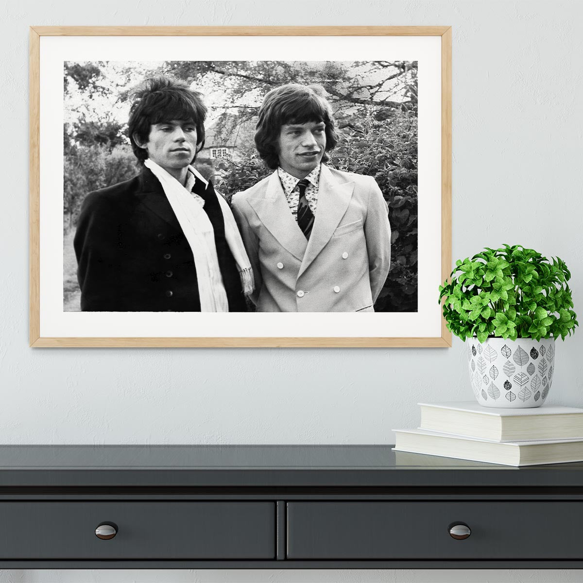 Keith Richards and Mick Jagger Framed Print | Canvas Art Rocks