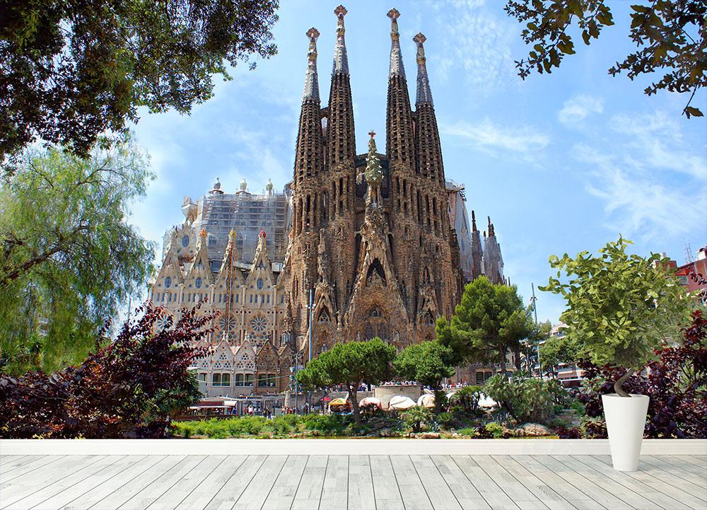 La Sagrada Familia Wall Mural Wallpaper Canvas Art Rocks